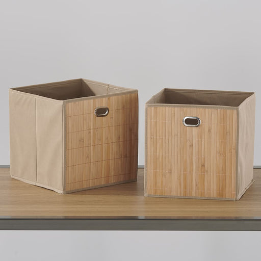 Signature HomeStyles Organizers Natural Bamboo Cubbie 2pc set