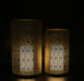 Signature HomeStyles Cylinders With 5" White Lights Diamond Metal Cylinder 2pc Set