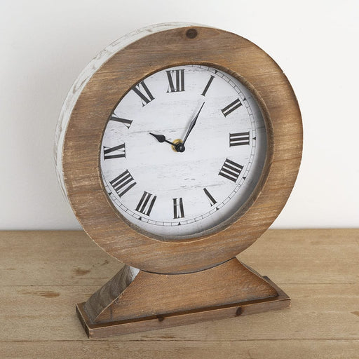 Signature HomeStyles Decorative Accents Whitewash Wood Table Clock