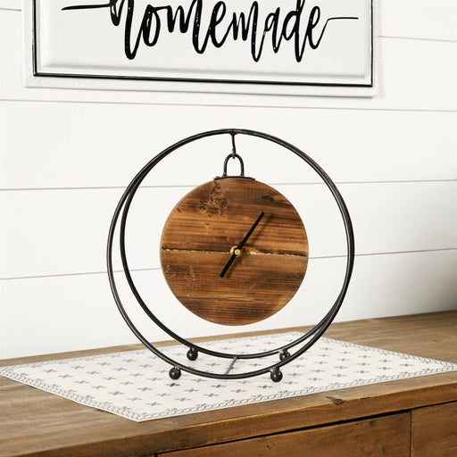 Signature HomeStyles Decorative Accents Wooden Clock on Stand