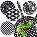 French Bull Dinnerware Black & White Salad Plate 4pc Set