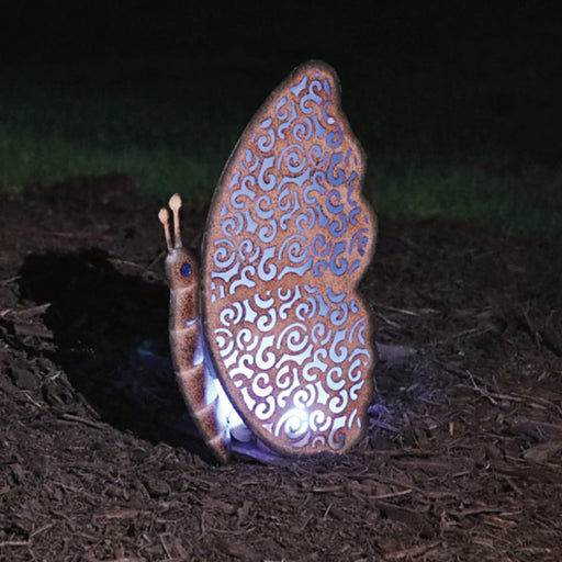 Signature HomeStyles Garden Decor- Solar Scroll Solar Lighted Metal Butterfly