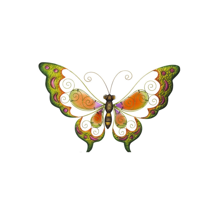 Signature HomeStyles Outdoor Wall Decor Green Artistic Tipped Metal Butterfly Wall Decor