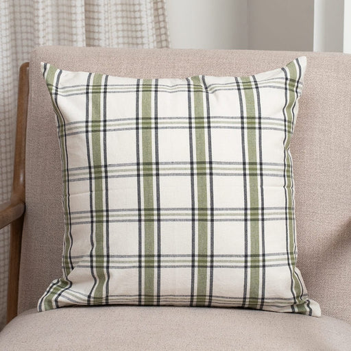 Signature HomeStyles Pillow Covers Green Black Cottage Plaid 18" Pillow Cover
