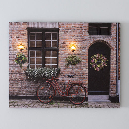 Signature HomeStyles prints Bike Leaning on Brick LED Print
