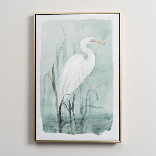 Signature HomeStyles prints White Heron Framed Canvas Print, Left Facing