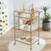 Signature HomeStyles Storage Furniture Gold 3-Tier Bar Cart