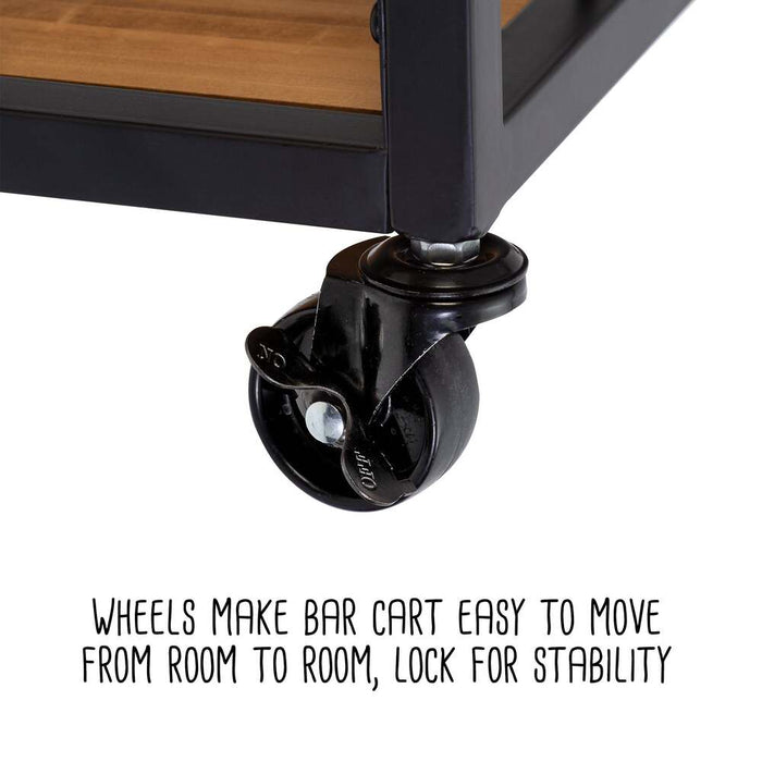 Signature HomeStyles Storage Furniture Wood and Metal Bar Cart