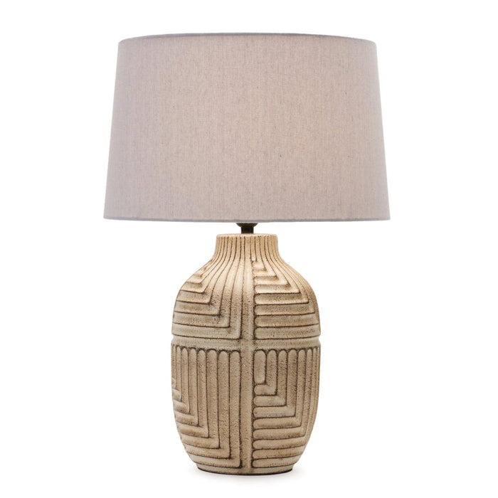 Signature HomeStyles Table Lamp Carved Ceramic Table Lamp