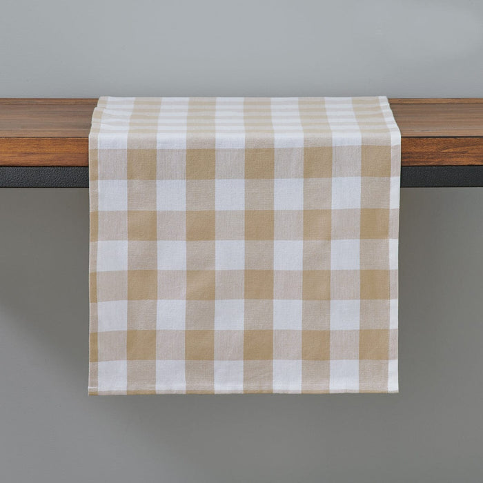 Signature HomeStyles Table Runners Tan Bufffalo Check 54" Table Runner
