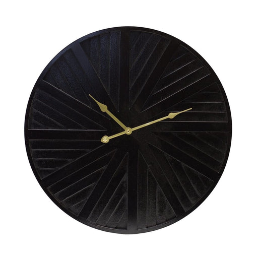 Signature HomeStyles Clock Modern Wood Wall Clock with Gold Hands