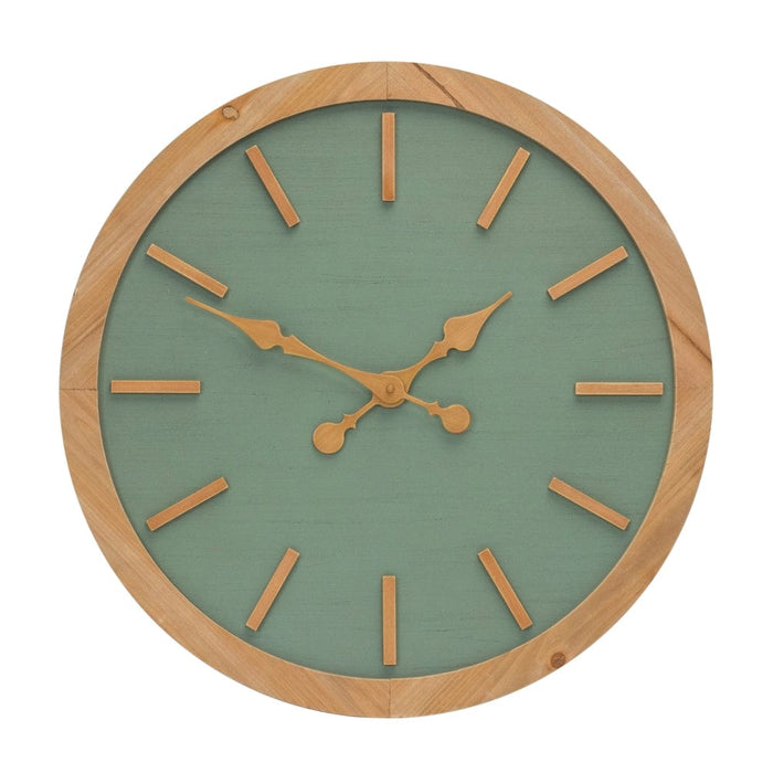 Signature HomeStyles Clock Sage Green Wood Wall Clock