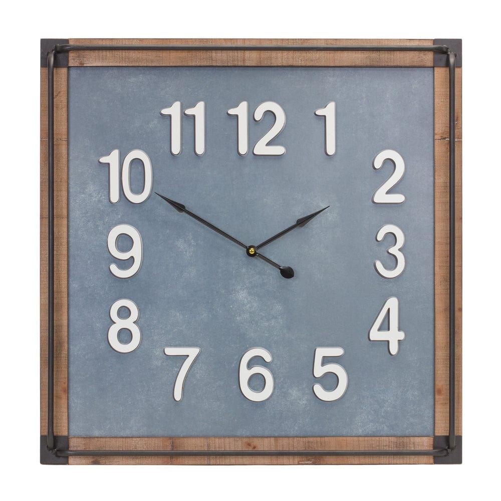 Signature HomeStyles Clock Square Framed Wood Wall Clock