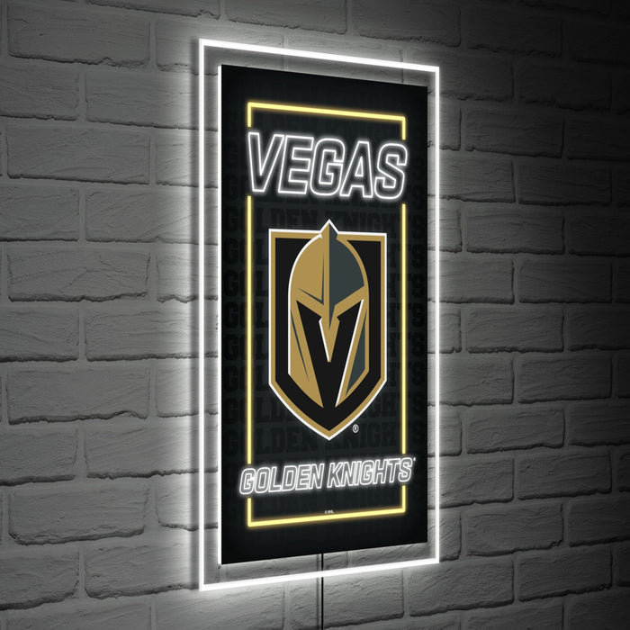 Signature HomeStyles Wall Signs Vegas Golden Knights NHL Neo Lite Rectangle Wall Sign
