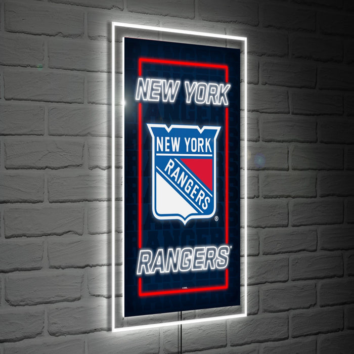 Signature HomeStyles Wall Signs New York Rangers NHL Neo Lite Rectangle Wall Sign