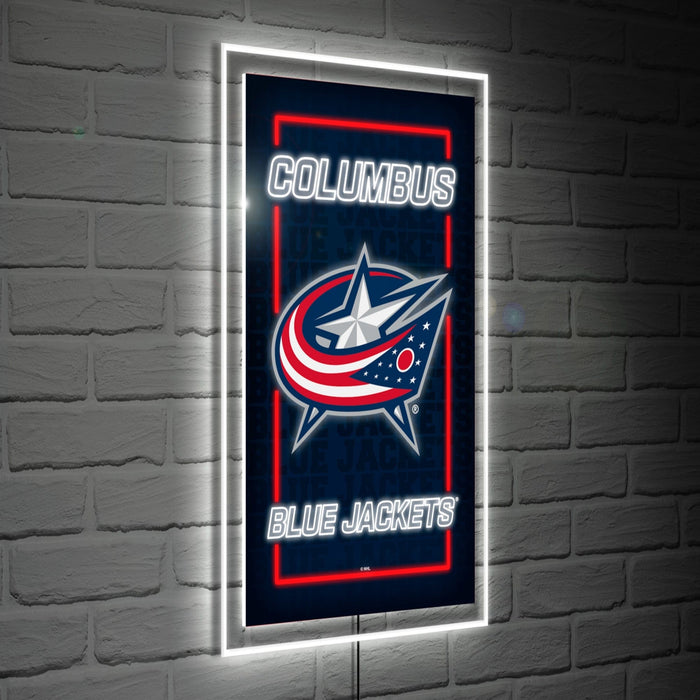 Signature HomeStyles Wall Signs Columbus Blue Jackets NHL Neo Lite Rectangle Wall Sign