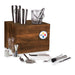 Signature HomeStyles Bar Tools Pittsburgh Steelers NFL Madison Acacia Tabletop Bar Set