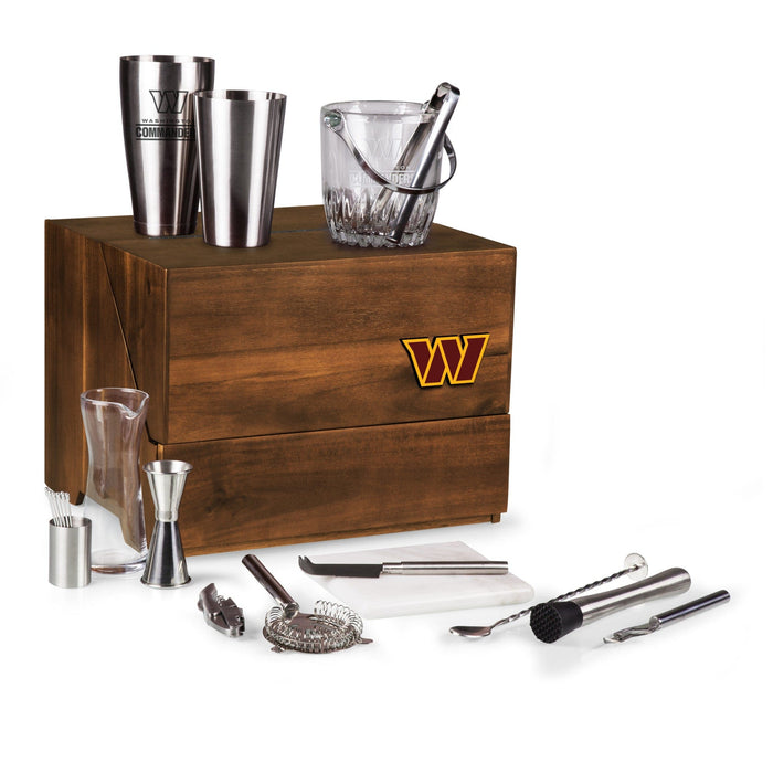 Signature HomeStyles Bar Tools Washington Commanders NFL Madison Acacia Tabletop Bar Set