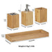 Signature HomeStyles Bath Storage Bamboo 4-Piece Bathroom Accessory Set