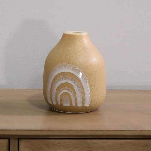 Signature HomeStyles Candle Holders Arches Patterned Ceramic Taper Candle Holder