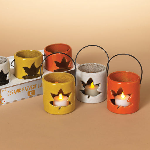 Signature HomeStyles Candle Holders Ceramic Jack-O'-Lantern Tealight Holder 3pc Set