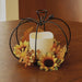 Signature HomeStyles Candle Holders Sunflower Floral Floral Harvest Metal Pumpkins w/LED Candles