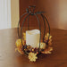 Signature HomeStyles Candle Holders Pumpkin Floral Floral Harvest Metal Pumpkins w/LED Candles