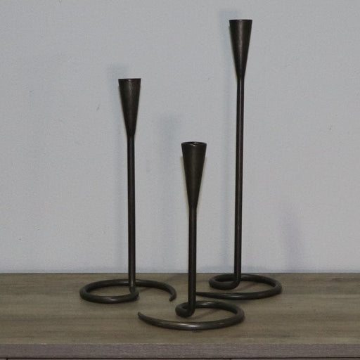 Signature HomeStyles Candle Holders Loops Metal Taper Candle Holder 3pc Set
