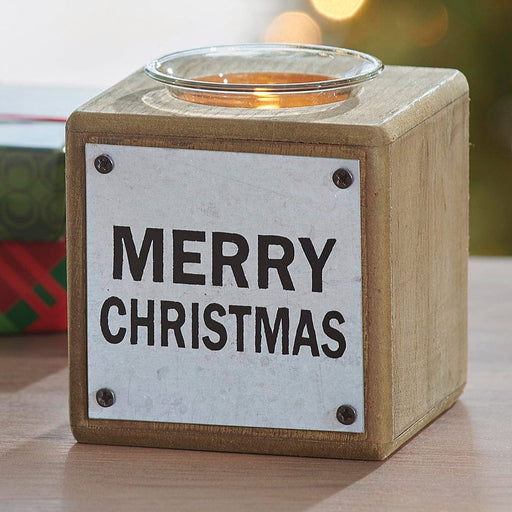 Signature HomeStyles Candle Holders Merry Christmas Tealight Block