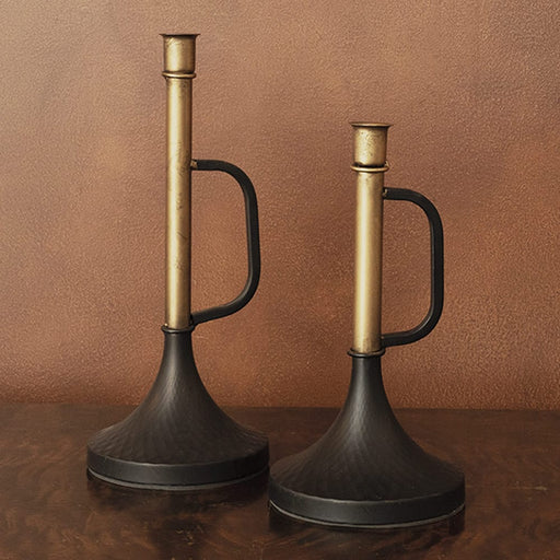 Signature HomeStyles Candle Holders Metal Horn 2pc Candle Holder Set