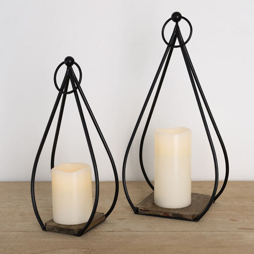 Signature HomeStyles Candle Holders Metal Teardrop 2pc Candle Holder Set