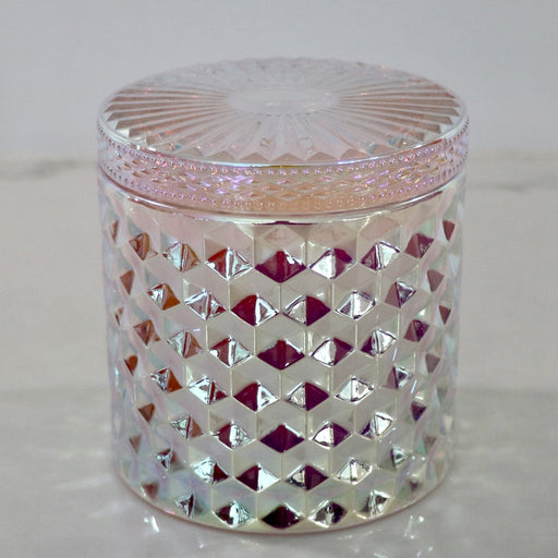Signature HomeStyles Candles Cool Peppermint Iridescent Glass Jar Candle