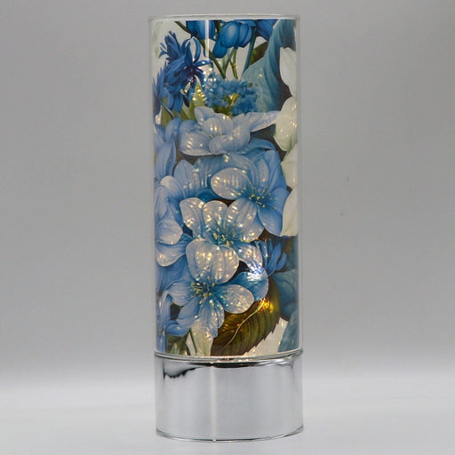 Signature HomeStyles Cylinder Inserts Blue & White Flowers Insert for use with Sparkle Glass™ Accent Light