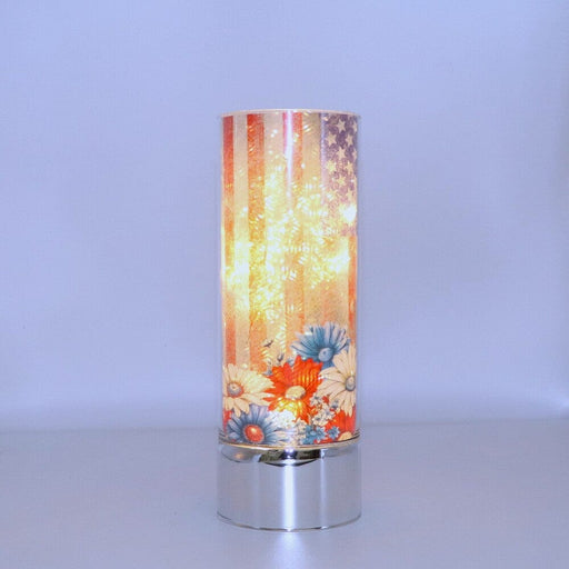 Signature HomeStyles Cylinder Inserts Patriotic Flag & Daisy Insert for use with Sparkle Glass® Accent Light