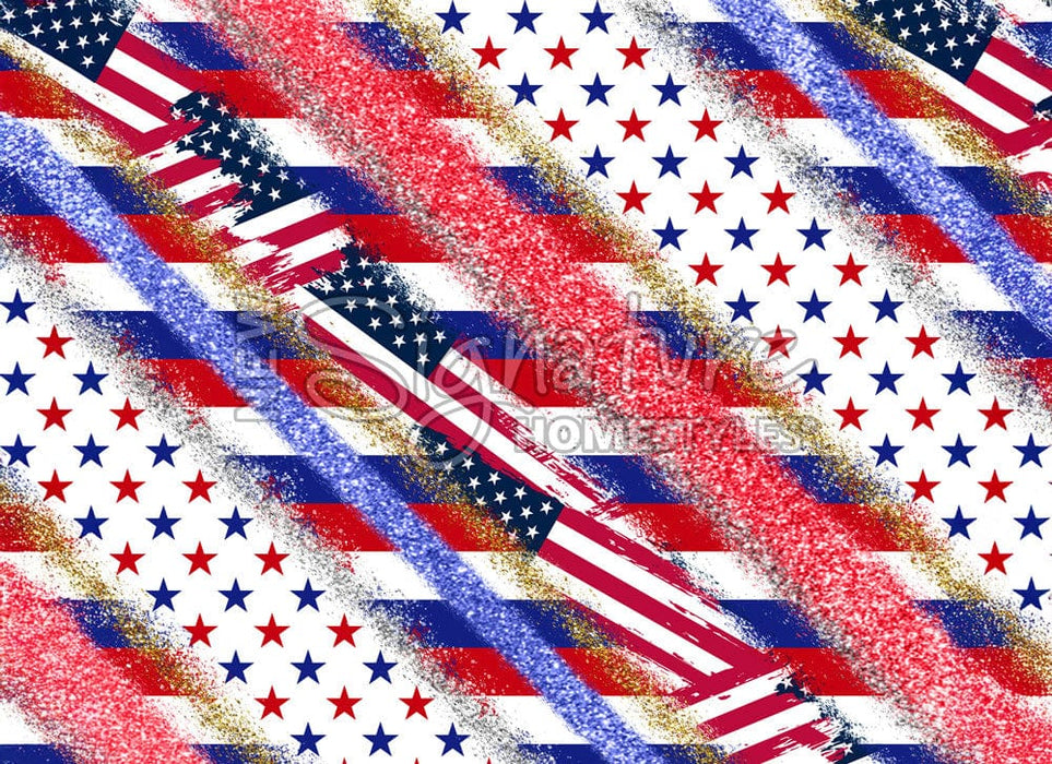 Signature HomeStyles Cylinder Inserts Patriotic Ribbons Insert for use with Sparkle Glass® Accent Light