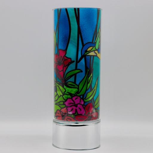 Signature HomeStyles Cylinder Inserts Stained Glass Hummingbird Insert for use with Sparkle Glass™ Accent Light