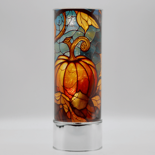 Signature HomeStyles Cylinder Inserts Stained Glass Pumpkin Insert for use with Sparkle Glass™ Accent Light