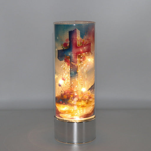 Signature HomeStyles Cylinder Inserts Watercolor Cross Insert for use with Sparkle Glass™ Accent Light