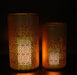 Signature HomeStyles Cylinders With one 3" & one 5" Gold Light Diamond Metal Cylinder 2pc Set