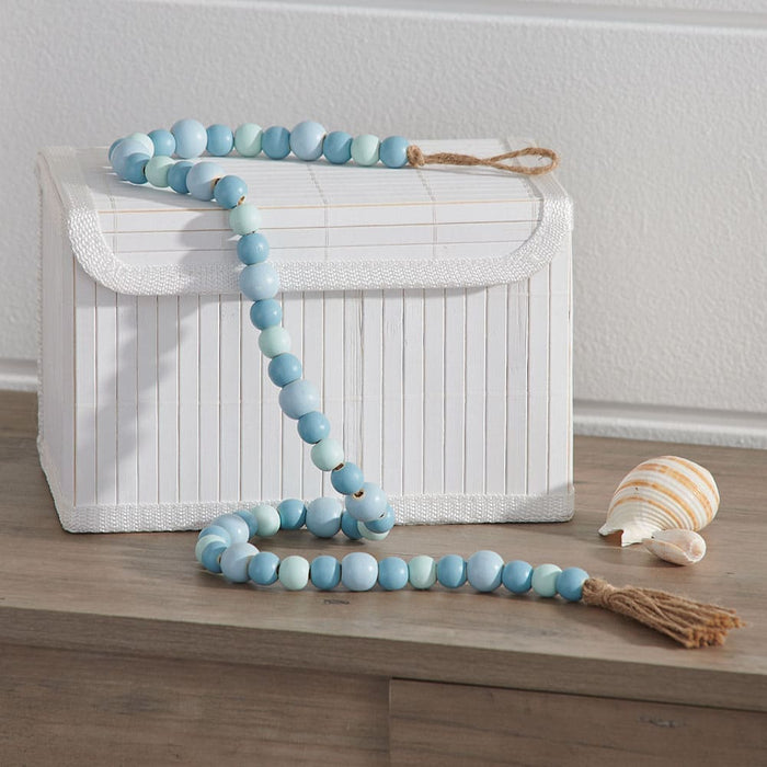 Signature HomeStyles Decorative Accents Blue Wood Bead Garland