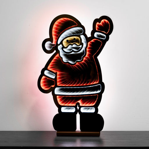 Signature HomeStyles Decorative Accents Electric Waving Santa Infinity Light