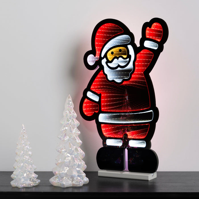 Signature HomeStyles Decorative Accents Electric Waving Santa Infinity Light