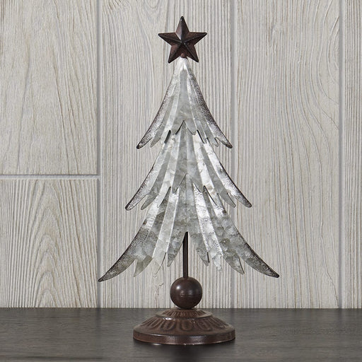 Signature HomeStyles Decorative Accents 12" Galvanized Metal Pine Tree