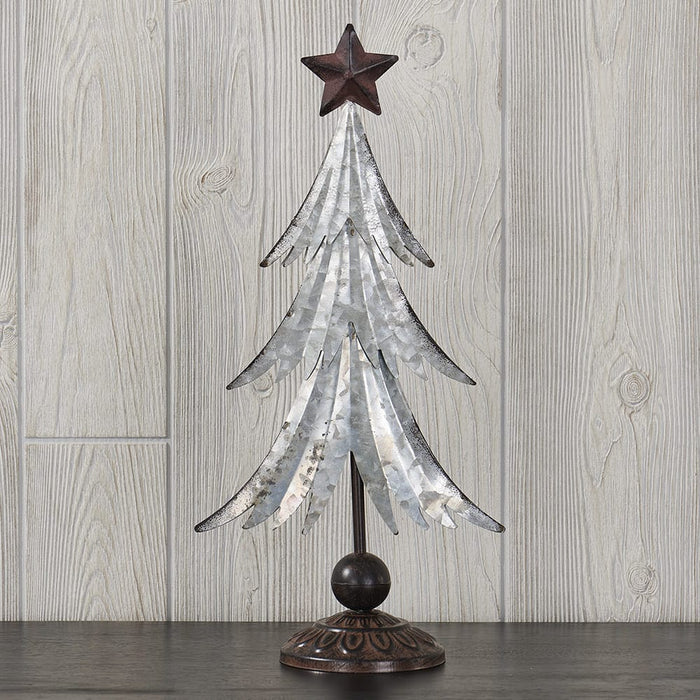Signature HomeStyles Decorative Accents 17" Galvanized Metal Pine Tree