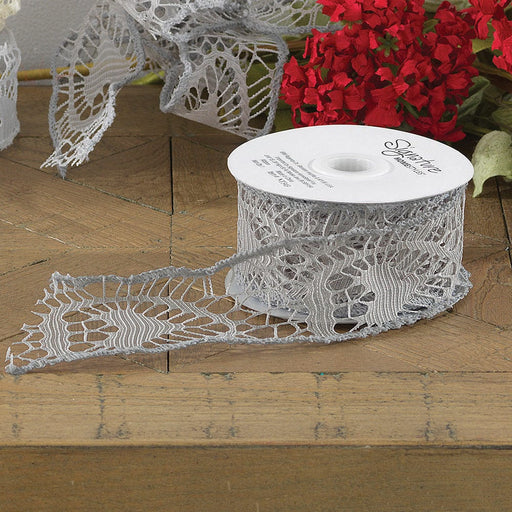 Signature HomeStyles Decorative Accents Gray Lace Ribbon