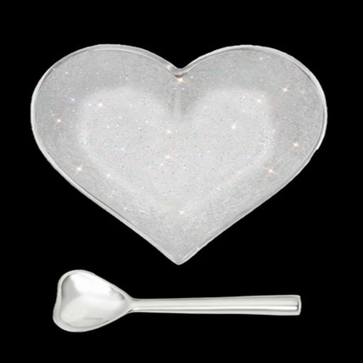 Signature HomeStyles decorative accents Happy Sparkly Silver Heart with Heart Spoon