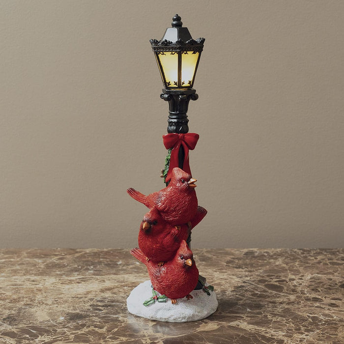 Signature HomeStyles Decorative Accents LED Cardinals Perch Lampost