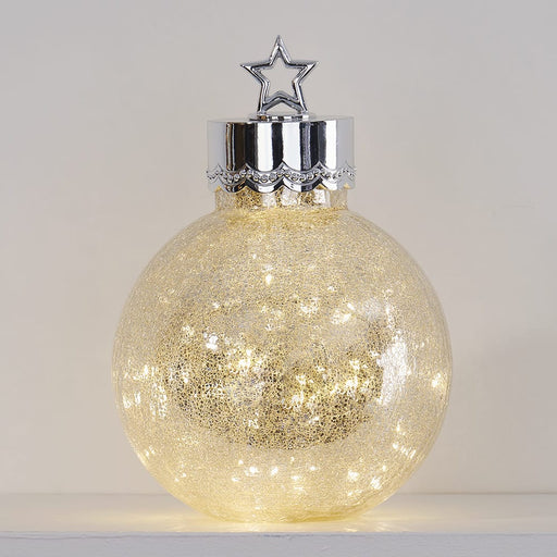 Signature HomeStyles Decorative Accents Small- 20 Lights LED Crackle Glass Star Top Ornament