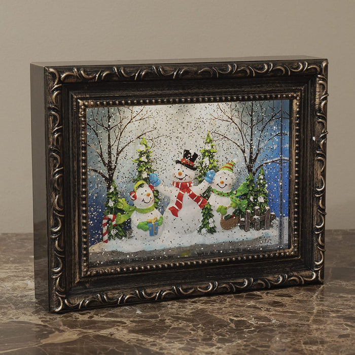 Signature HomeStyles Decorative Accents LED Framed Holiday Scene Spinning Water Globe