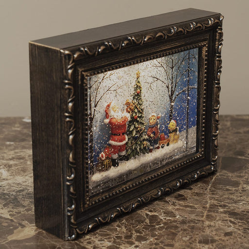 Signature HomeStyles Decorative Accents LED Framed Holiday Scene Spinning Water Globe